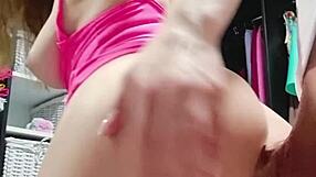 tried on dresses in the dressing room and got an anal creampie