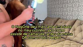 Casada gulosa leva dois chocolates na frente do corno