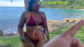 Horny stranger fucks a big ass brunette he met on the beach