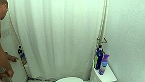 skinny asian gags on cock in pool