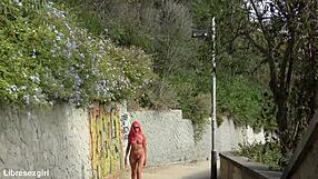 stripes in the center of barcelona with exhibitionists flashing