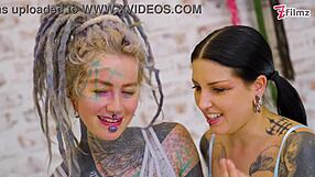 tattooed alt lesbians explore intense fisting