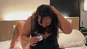 Anne Marie spits and pisses deep in Anthony's mouth while sitting