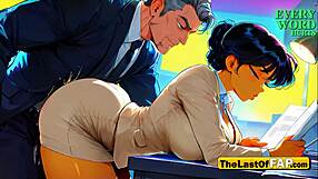new moroccan secretary stays late for boss ai animation
