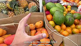 latina fruit vendor approached outdoors she agrees to leave with him what happens next is wild