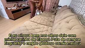 Casada gulosa leva dois chocolates na frente do corno