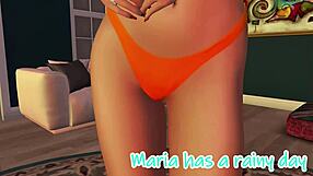 maria has a rainy day adventure today at home