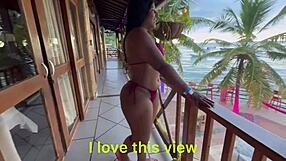 Horny stranger fucks a big ass brunette he met on the beach