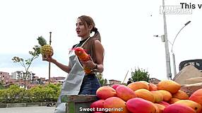 latina fruit vendor approached outdoors she agrees to leave with him what happens next is wild