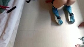 Slut Licks Feet While Pegging With Strap On