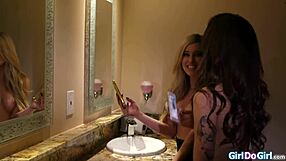 two gfs seduce and lick straight girl