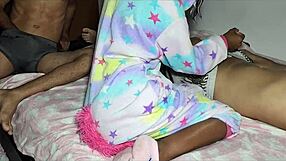 Lucky stepdad masturbates watching stepsiblings