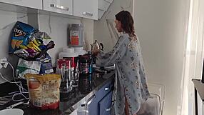 stepmother waits for late father but only anal and quick