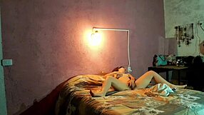 Spanish babe rubs her pussy
