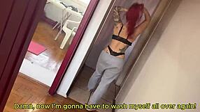 Camila vegas interrupted during cleaning task